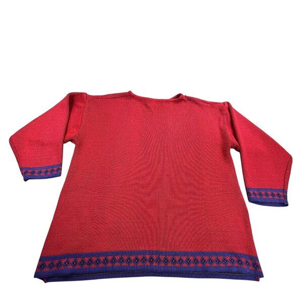 Vintage Erika womens L Floral Embroidered Knit Sweater Granny Core Boho Cottage - Picture 2 of 11